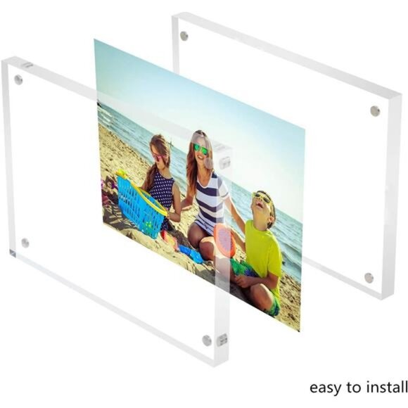 Acrylic Photo Frame, Magnetic Acrylic Picture Frames 5x7 inches Picture Display - Picture 6 of 8